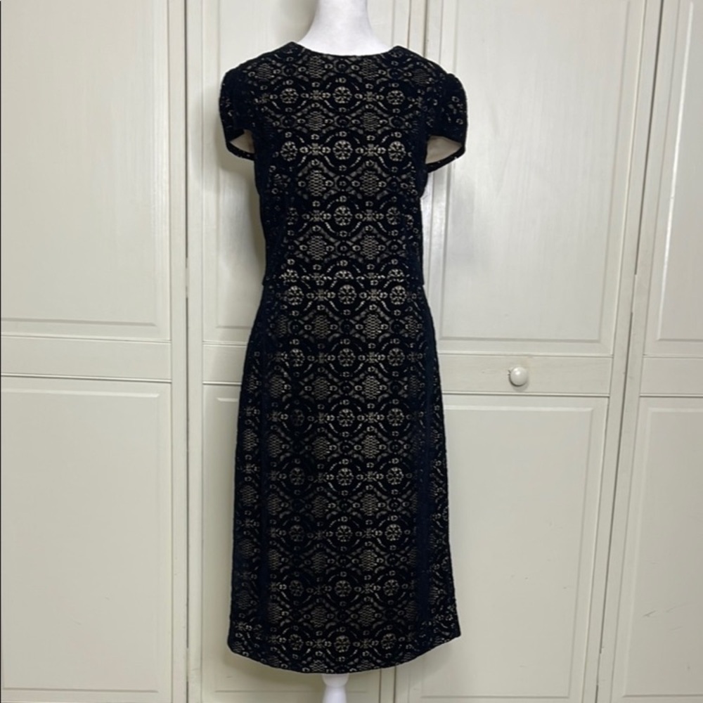 Betsey Johnson Elegant Black Floral Midi Dress